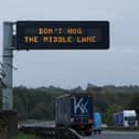 Police stopped the driver who was in the middle lane.