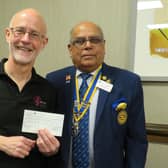 Jeremy Dibb, research and delivery lead for 'Warwick - a Singing Town' with Warwick Rotary President Paul Jaspal. Photo supplied