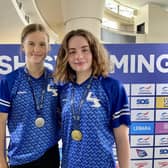 Teia Hendley (left) Annabel Crees (right) with their medals.