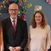 Matt Western MP with Kate Cliffe and Helen Jones at the event at the Sydni Centre on Saturday. Picture supplied.