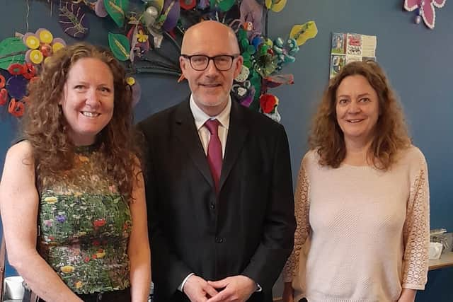 Matt Western MP with Kate Cliffe and Helen Jones at the event at the Sydni Centre on Saturday. Picture supplied.