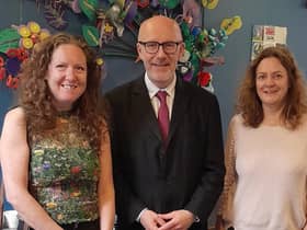 Matt Western MP with Kate Cliffe and Helen Jones at the event at the Sydni Centre on Saturday. Picture supplied.