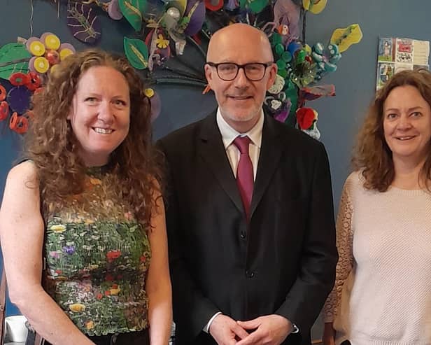 Matt Western MP with Kate Cliffe and Helen Jones at the event at the Sydni Centre on Saturday. Picture supplied.