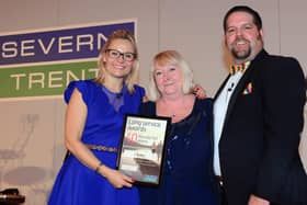 Severn Trent boss Liv Garfield with Cathy, middle, and Steve Witter, head of Network Control