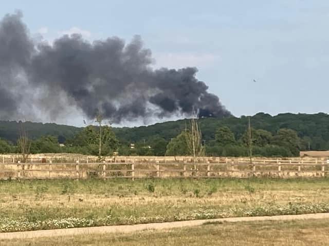 Residents across south Warwickshire have been spotting large plumes of smoke that can be seen for miles. Photo by Joan Collins