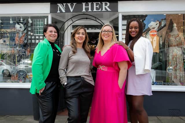 From left to right; Sharon Daniels (founder of NV Her), Sharon Luca-Chatha (founder of The Luca Foundation), Holly Nixon (Athena Warwickshire regional manager), Jessica Weeks (founder of Hannah’s House). Photo supplied