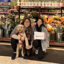 Morrisons Community Champion Alex Pearson with her dogs Archie and Chester and Susan Rutherford from LWS Night Shelter. Photo supplied
