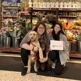 Morrisons Community Champion Alex Pearson with her dogs Archie and Chester and Susan Rutherford from LWS Night Shelter. Photo supplied