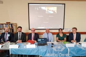 The five candidates being quizzed by consituents