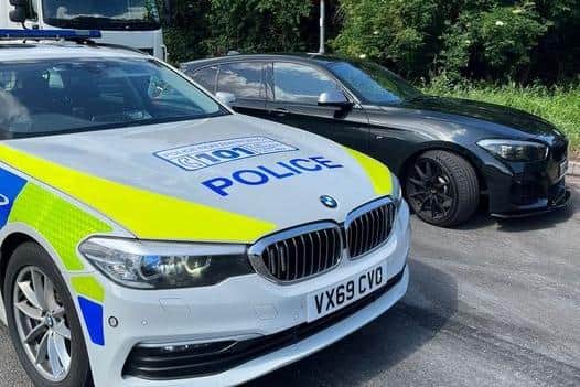 The 19-year-old failed for police in West Bromwich but his BMW was intercepted by Warwickshire Police's OPU Unit on the M40 southbound.