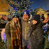 Naomi, Cllr Simon Ward and Our Jay supporter Louise Adkins at the Coton Park Christmas lights switch-on.