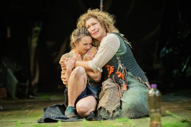 Jessica Rhodes as Miranda and Alex Kingston as Prospero (photo: Ikin Yum)