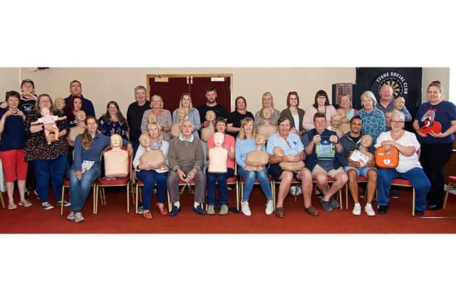 Everyone at Tysoe Social Club who joined the CPR session. Photo by David Fawbert Photography
