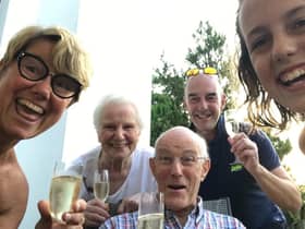 Ian with his loved ones at the Warwick Myton Hospice last Christmas. Picture supplied