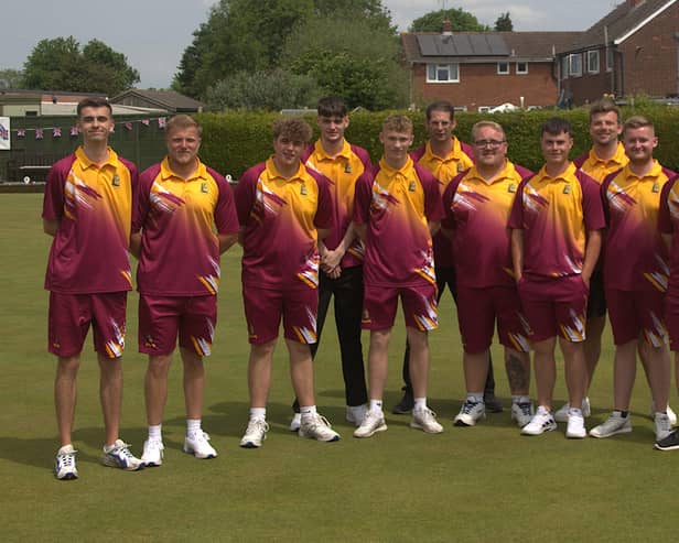 The White Rose squad -  from l to r: Mark Smith, Luke Horne, Aiden Maries, Josh Hancock (reserve), Sam Shuttleworth, Neil Hancock (manager), Jordan Ward, Tom Wheeler, Adam Smith (assistant manager), Ewan Mason and Dan Ellicott.