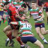Lee Lightowler in action for Newbold on Avon during their final-day loss to Lutterworth. Picture by Steve Smith