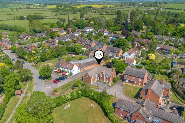 Aerial view of the property.