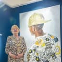 The Mayor of Rugby, Cllr Barbara Brown, unveiled the latest acquisition for The Rugby Collection during Rugby Art Gallery and Museum's Big Birthday Bash