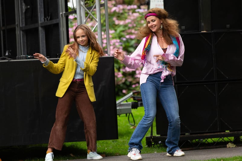 Dancing in the park.