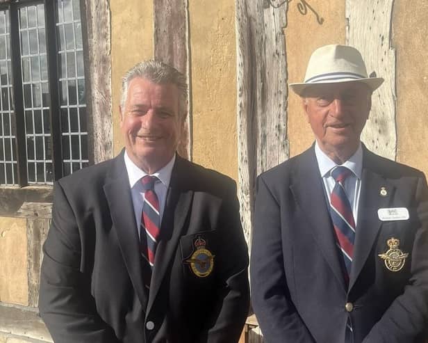 Left to right shows Brother Harry with longstanding Lord Leycester Brother Gordon. Photo by Lord Leycester