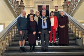 Leamington Mayor Cllr Alan Boad held a reception to thank the Leamington History Group volunteers who guide walks around the town. Picture supplied.
