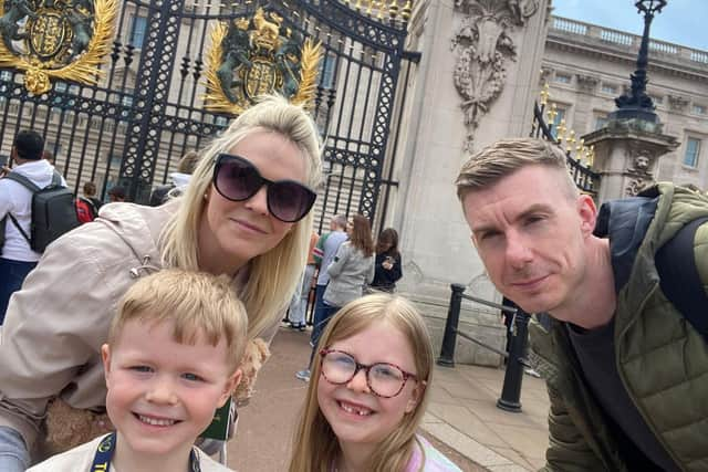 James Trembath and family during their visit to London