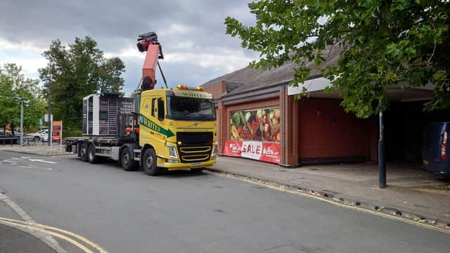 The InPost Locker was removed from the front of Sainsbury's in Warwick today and the blue plaque dedicated to Dick Turpin can now be seen again. Picture supplied.