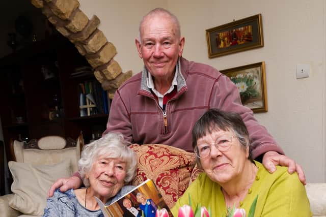 Southam resident, Phyllis King, celebrated her 100th Birthday this week. She is pictured with her son Geoff and daughter-in-law Liz. Credit: Mike Baker