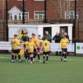 Warwick celebrate Callum Rudd's opener.