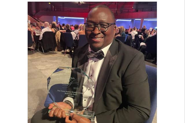Robert Kabanga was named National Carer of the Year at the National Great British Care Awards. Photo supplied