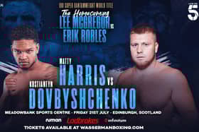 'Magic' Matty Harris v Kostyantin Dovbyshchenko. Picture courtesy of Wasserman Boxing.