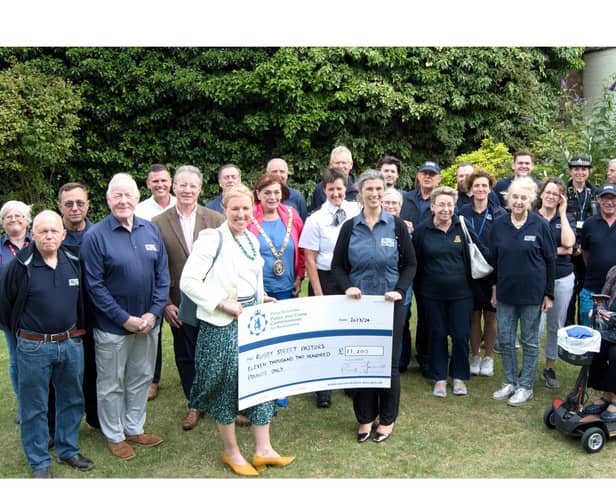 Deputy Police and Crime Commissioner Emma Daniell presented a new wave of funding to Rugby Street Pastors at their agm and is pictured with, among others, Rugby Mayor Cllr Maggie O’Rourke, Inspector Sally Bunyard‐Spiers, MP Mark Pawsey and Street Pastors' co-ordinator Dawn Thurkettle.
