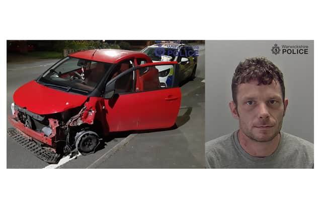Johnny Bradley - and the car he was driving after it had collided with various objects.