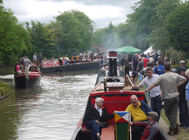 The Nuneaton and Brighton entering Braunston Marina under its famous 1834 cast iron bridge.
