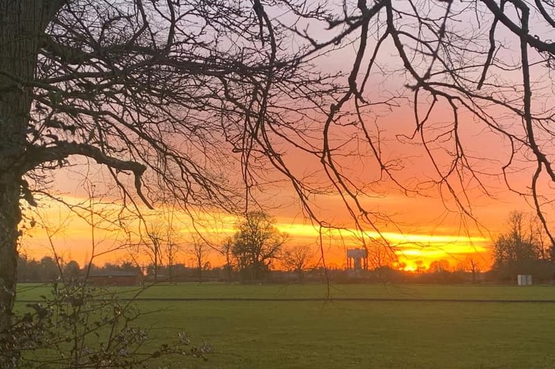 The beautiful sunset from Ashlawn cutting looking towards the water tower, by Adrian Marsh