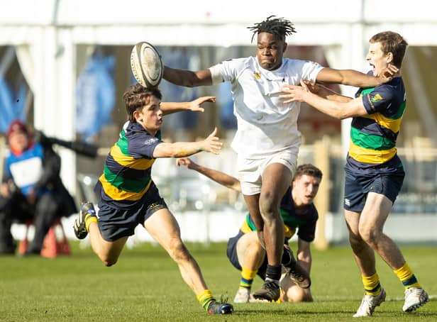 Rugby School competing in their International U18 Sevens Tournament on Saturday. Photo: Nick Browning/www.nickbimages.com