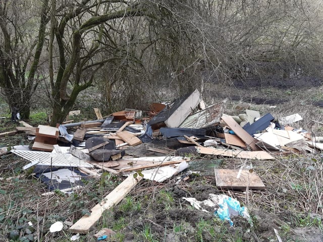 Some of rubbish dumped near the old Lias line