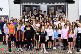 The stars of Grease outside Rugby Theatre. Picture: Martin Pulley.