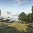 Balsall Common Viaduct Artists Impression, CGI. Image courtesy of HS2.