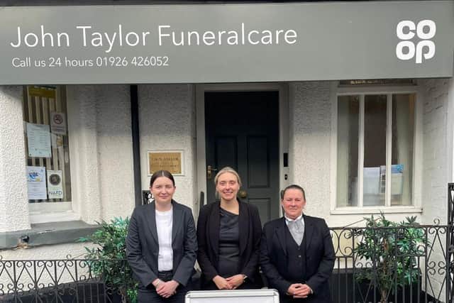 Ellie Goodman, Nicola Evans and Sharon Straker members of the Co-op John Taylor Funeralcare team