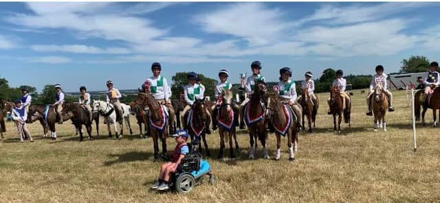 Avery with the riders in West Haddon.