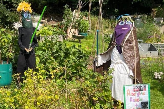 Scarecrows once again took over Odibourne Allotments for the open day last weekend. Photo by Kenilworth Allotment Tenant’s Association