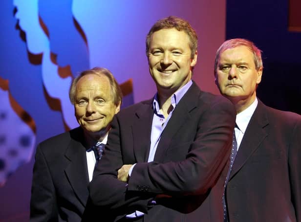 From left, John Bird, Rory Bremner, and John Fortune.