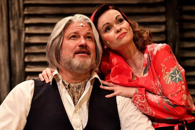 Steve Bingham as George and Hayley Glover as Giulietta Trapani. Photo: Martin Pulley.