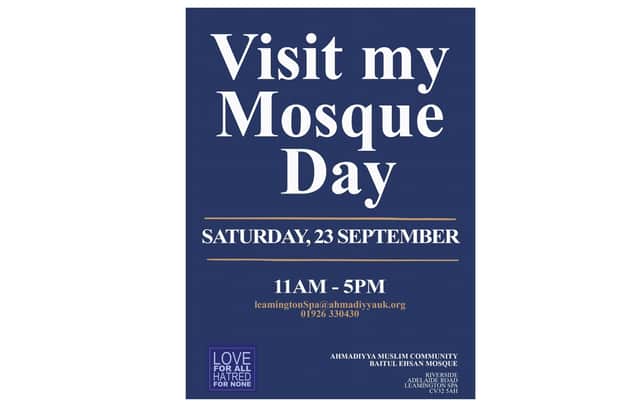 Leamington's Mosque is inviting the public to come and find out more about the building tomorrow (Saturday September 23).