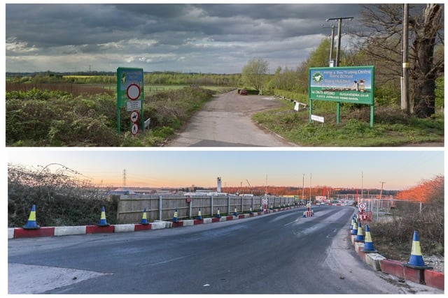 HS2 use the former entrance to a horse riding school near Kingsbury, North Warwickshire