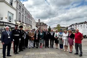 A parade and the flag raising was held at Shire Hall and attended by Tim Cox, Lord Lieutenant for Warwickshire, members of Warwickshire County Council, Rajvinder Gill, The High Sheriff of Warwickshire along with members of the Coventry Solihull Warwickshire Armed Forces Covenant Partnership. Photo supplied