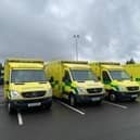 Four ambulances bought by the Aid for Ukraine Appeal last year. Picture supplied.