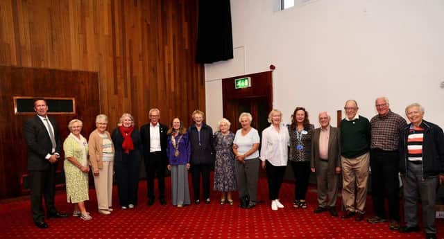 Long-serving volunteers thanked by Andy Hardy, Dame Stella Manzie and Councillor Carolyn Watson-Merret, The Mayor of Rugby. Photo by John Bolton