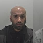 Among those with significant prison sentences were 35-year-old Amandeep Gill, of Corbison Close in Warwick (left), who was convicted of conspiracy to commit fraud and sentenced to 32 months in prison, and 52-year-old Jason Sallis of Blondvil Street in Coventry (right), who was convicted of eight counts of fraud and sentenced to 36 months in prison. Photos supplied by Warwickshire Police